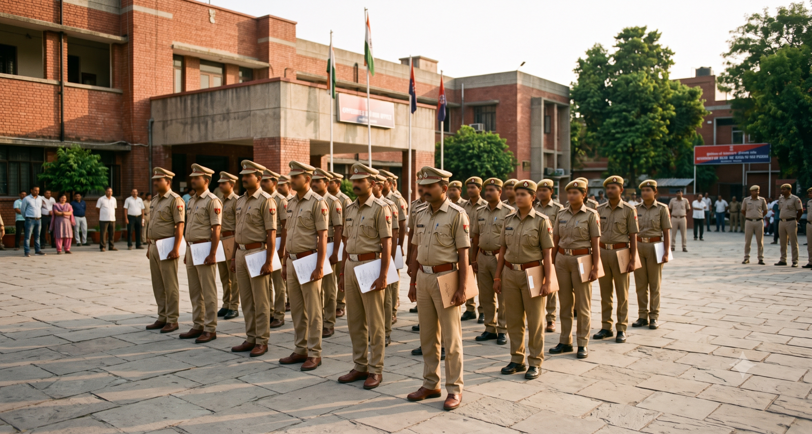 पीआरडी जवान ड्यूटी पर खड़े हुए